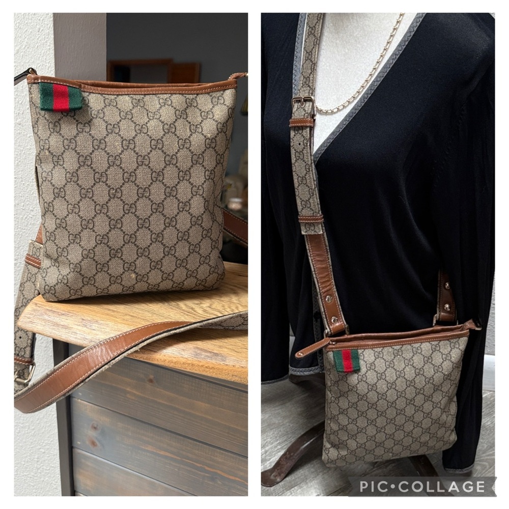 Authentic Gucci GG Monogram Messenger Crossbody